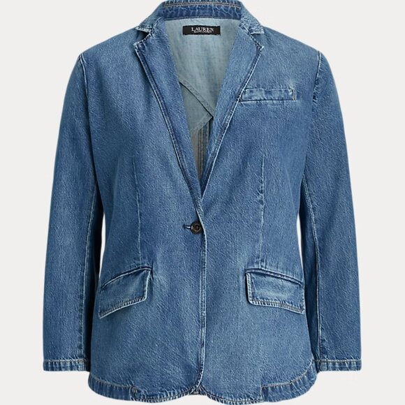 Lauren Ralph Lauren Women's One-Button Denim Blazer Size: 2